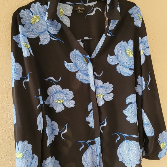 Worthington Tops - Black and blue floral Blouse by Worthington